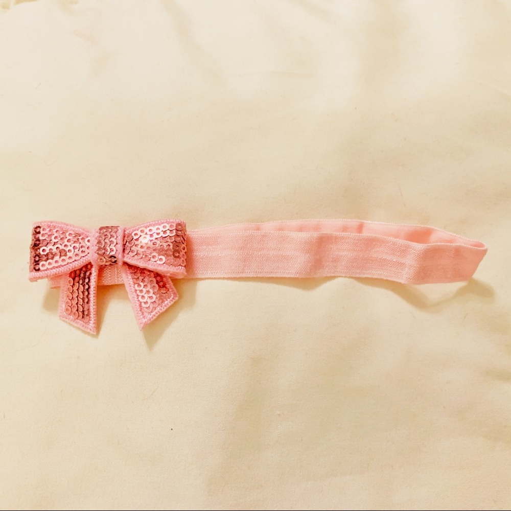 NWOT light pink sequin headband bow